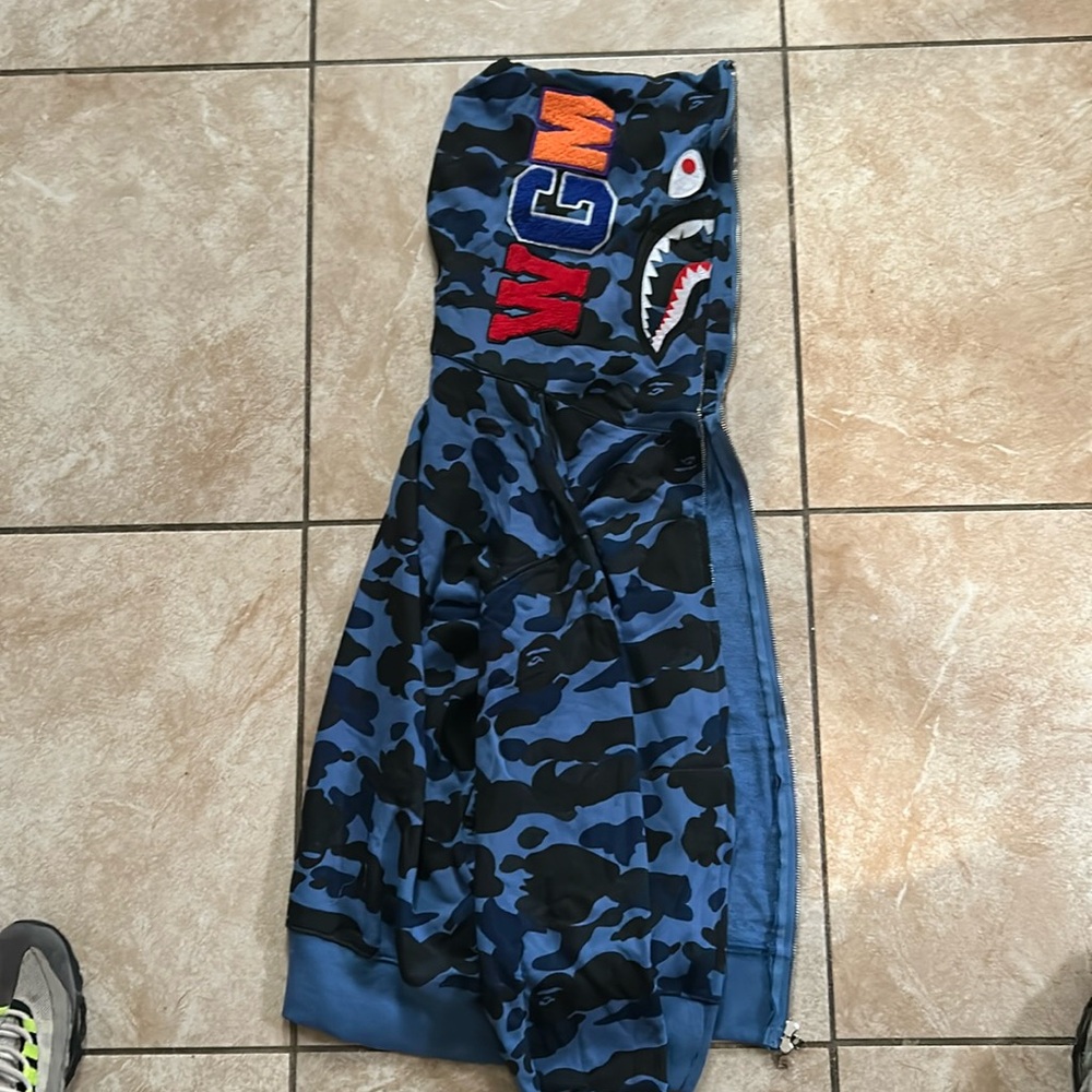 Blue bape hoodie